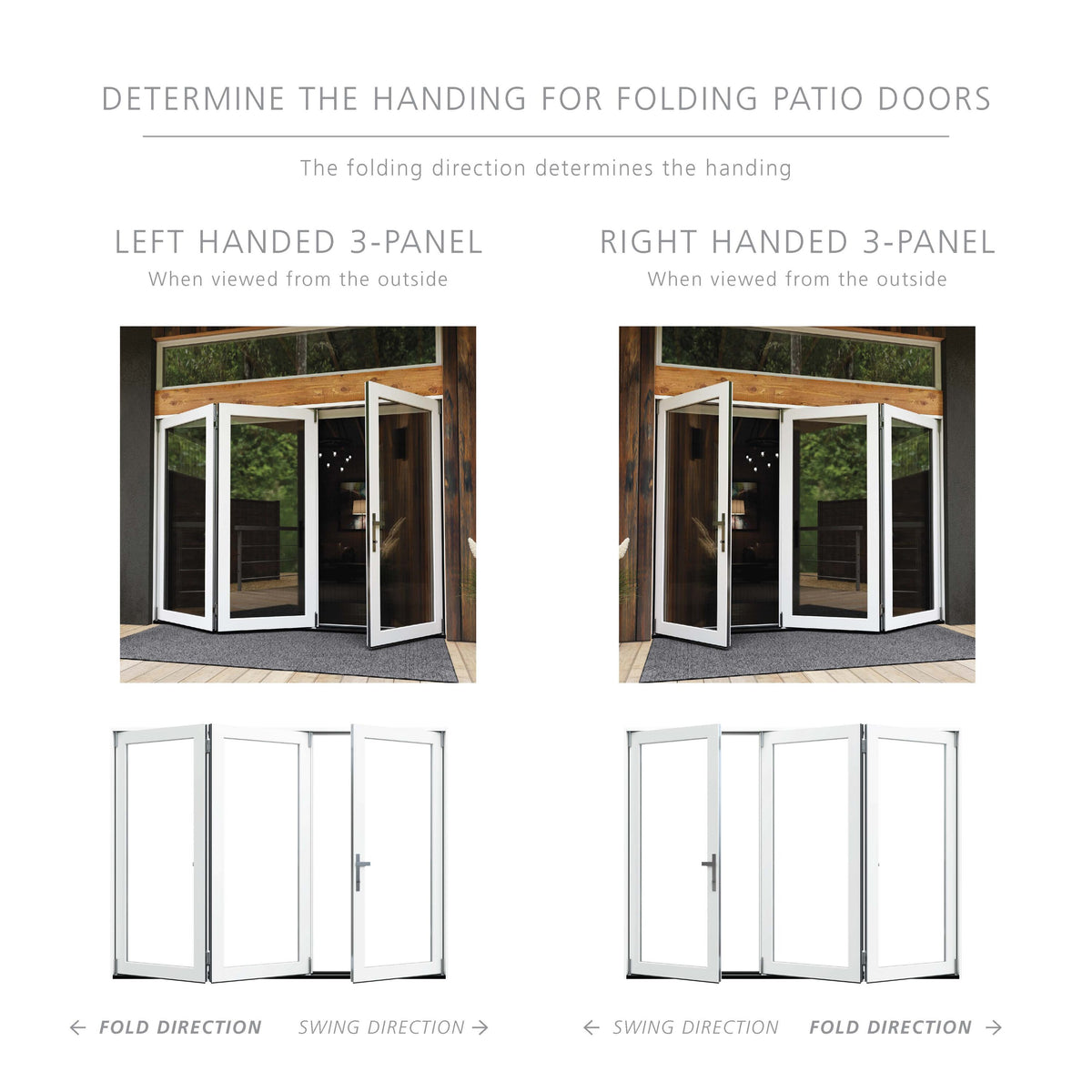 JELD-WEN F-4500 108-in x 80-in x 5-5/8-in Jamb Primed Fiberglass 3-Panel Left-Hand Folding Patio Door with Low-E Tempered Glass