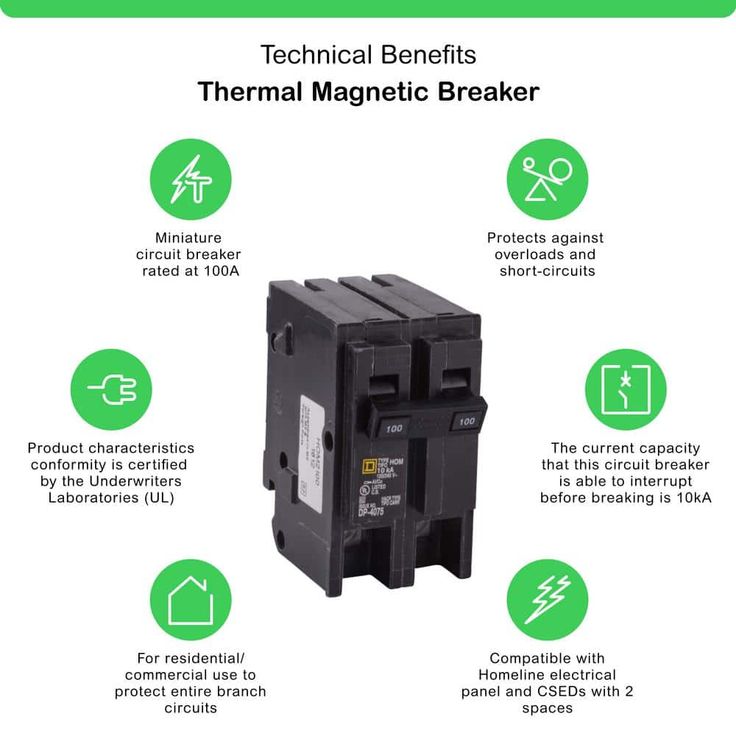 Square D Homeline 100-Amp 2-Pole Standard Trip Circuit Breaker