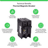 Square D Homeline 100-Amp 2-Pole Standard Trip Circuit Breaker