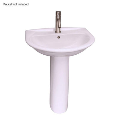 Barclay Products Karla 24 in. Pedestal Combo Bathroom Sink with 1 Faucet Hole in White