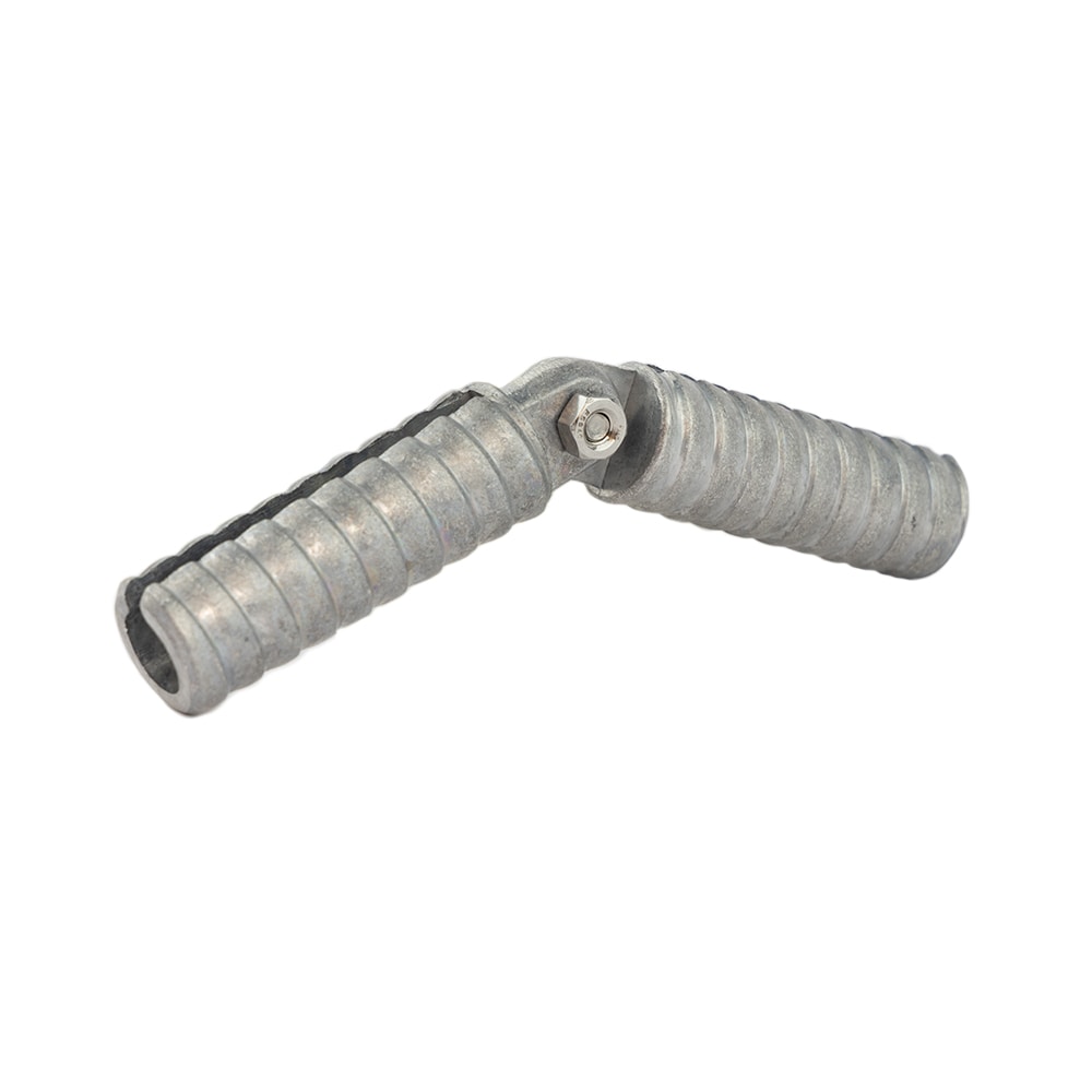 A single green leaf against a white background.