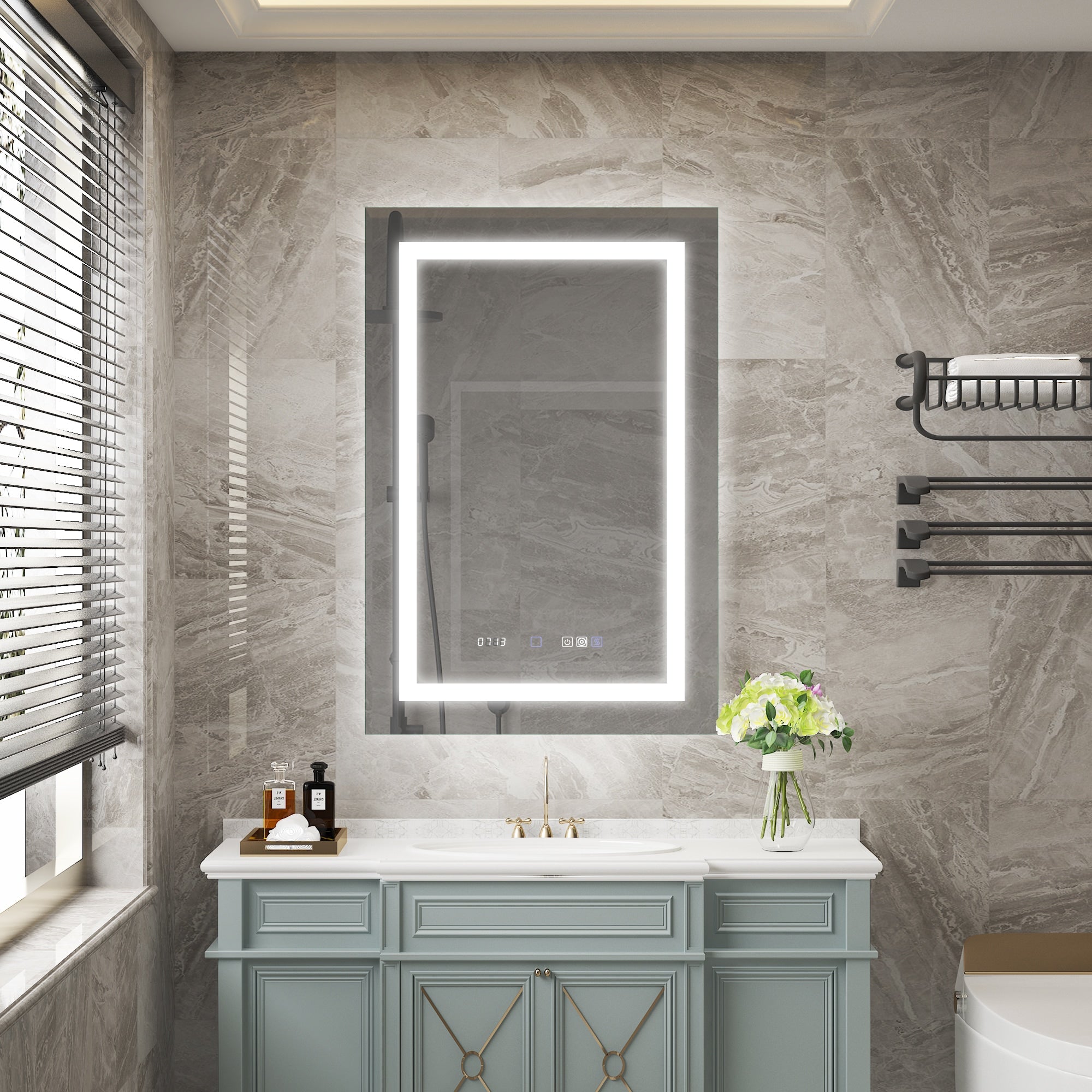 WELLFOR V11 24-in x 36-in Lighted LED Fog Free Surface/Recessed Mount ...