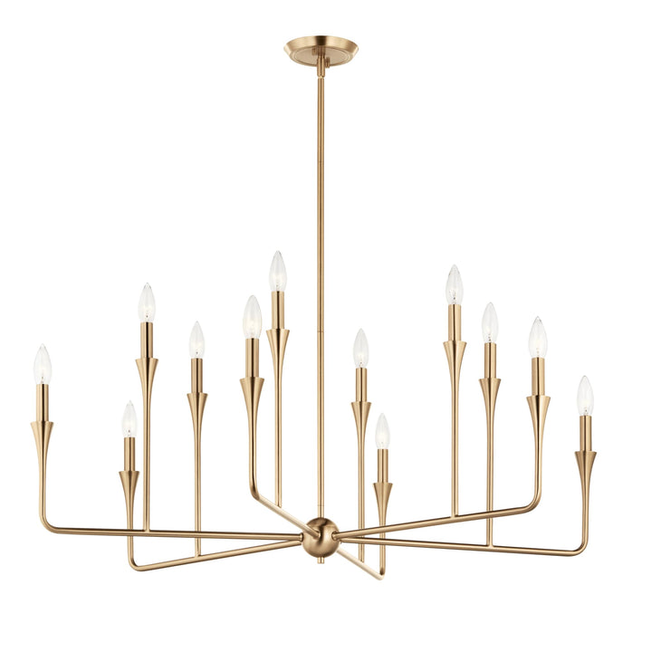 Kichler Alvaro 12-Light Gold Modern/Contemporary Bare Bulb Chandelier