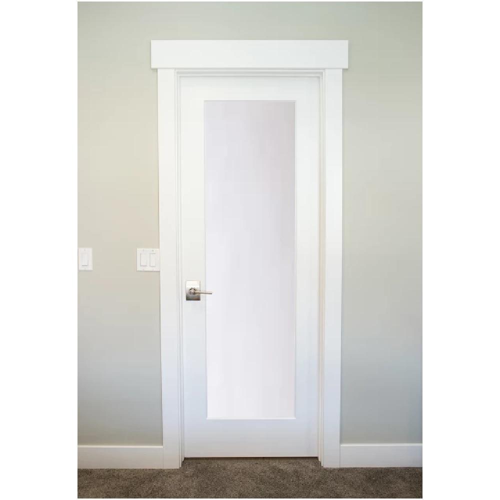 24 in. x 80 in. 1-Lite Satin Etch Primed Solid Core MDF Interior Door Slab - Super Arbor