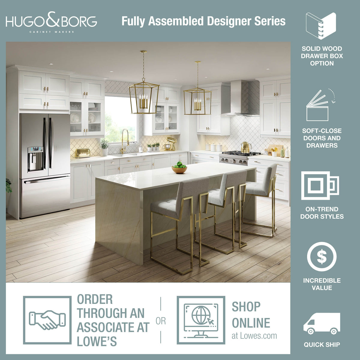 Hugo&Borg Lasalle 21-in W x 40-in H x 14-in D Bright White Slab Wall Fully Assembled Cabinet (Flat Panel Slab Door Style)