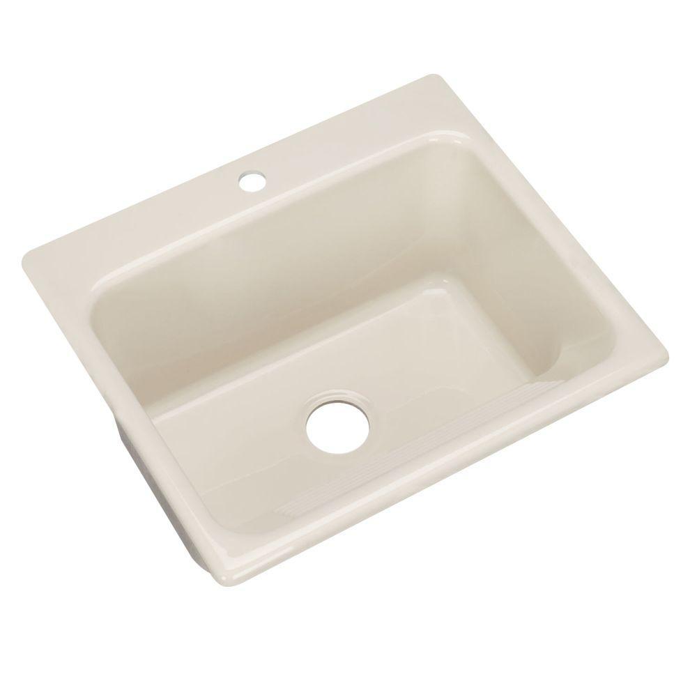 Kensington Drop-In Acrylic 25 in. 1-Hole Single Bowl Utility Sink in White - Super Arbor