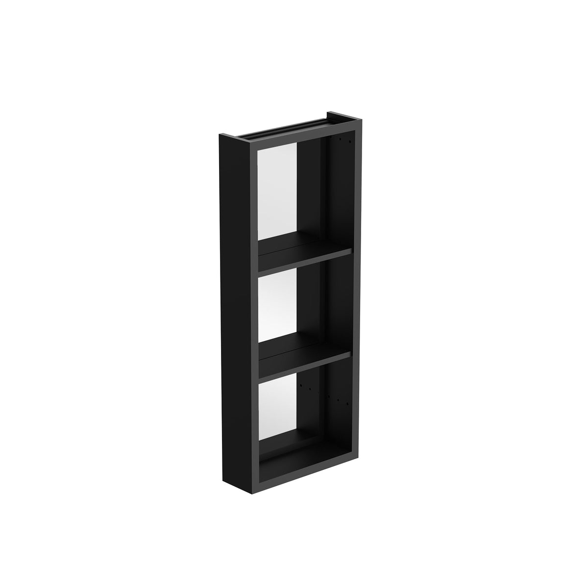 WELLFOR W12 44-in x 30-in Lighted LED Fog Free Surface/Recessed Mount Anodized Black Aluminum Mirrored Soft Close Medicine Cabinet with Outlet