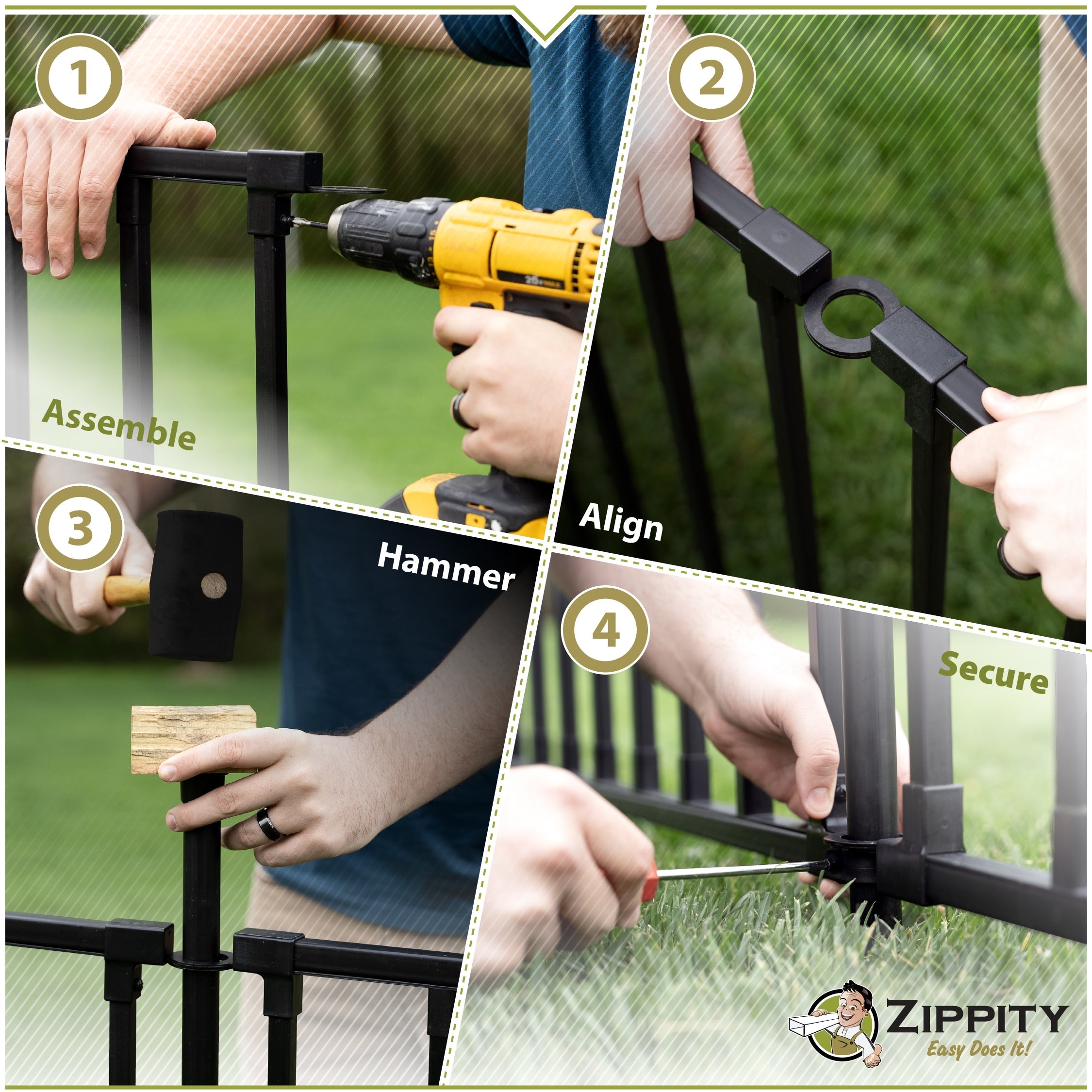 Zippity Outdoor Products 3-ft H x 3-1/2-ft W Black Vinyl-coated