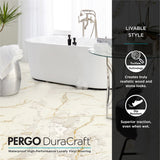 Pergo Marbella Limestone Gray Luxury Vinyl Tile Flooring with WetProtect
