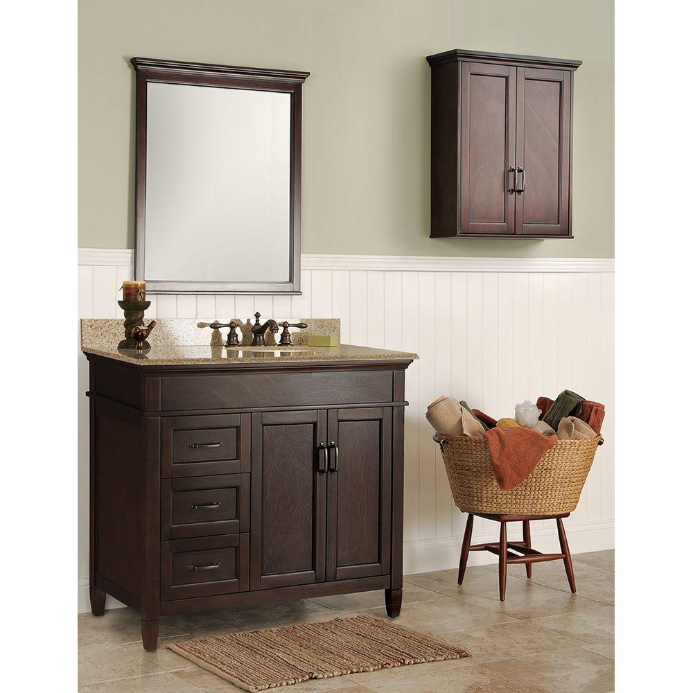 Ashburn 36 in. W Bath Vanity Cabinet Only in Mahogany - Super Arbor