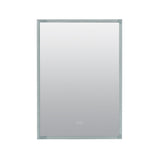 Zenna Home Designer Series 17.7-in x 23.5-in Lighted LED Fog Free Surface/Recessed Mount Aluminum Mirrored Soft Close Medicine Cabinet with Outlet