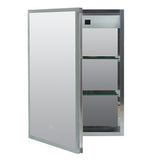 Zenna Home 17.7-in x 23.5-in Lighted LED Fog Free Surface/Recessed Mount Aluminum Mirrored Medicine Cabinet with Outlet