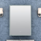 Zenna Home Designer Series 17.7-in x 23.5-in Lighted LED Fog Free Surface/Recessed Mount Aluminum Mirrored Soft Close Medicine Cabinet with Outlet