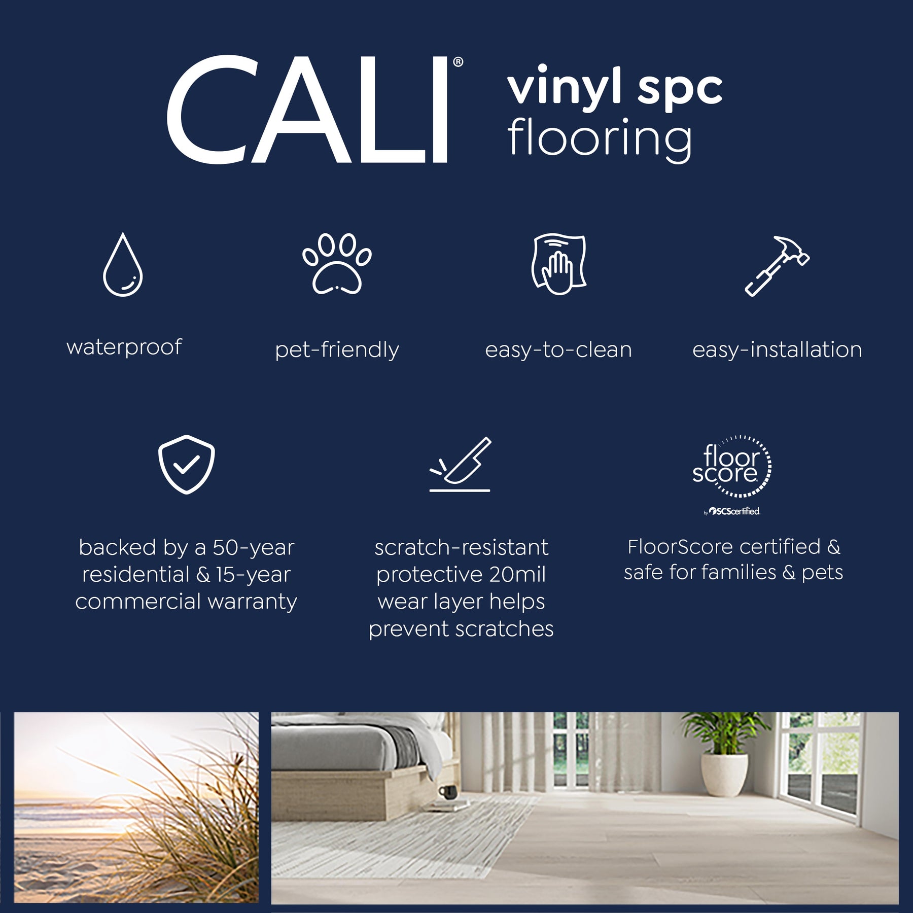 CALI Windansea High Tide Classic Acacia Brown 20mil x 83/4in W x 72