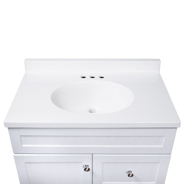 Style Selections Ellenbee 30.5-in White Single Sink Bathroom Vanity with White Cultured Marble Top