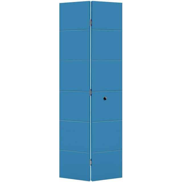 Masonite Melrose 30-in x 80-in Blue Heron Flush Prefinished Molded Composite Bifold Door (Hardware Included)