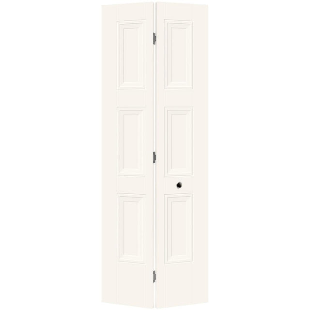 Masonite Livingston 30-in x 80-in White 3-Panel Square Prefinished Molded Composite Bifold Door (Hardware Included)