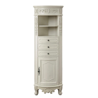 Winslow 22 in. W x 14 in. D x 67.5 in. H Single Door Linen Cabinet in Antique White - Super Arbor