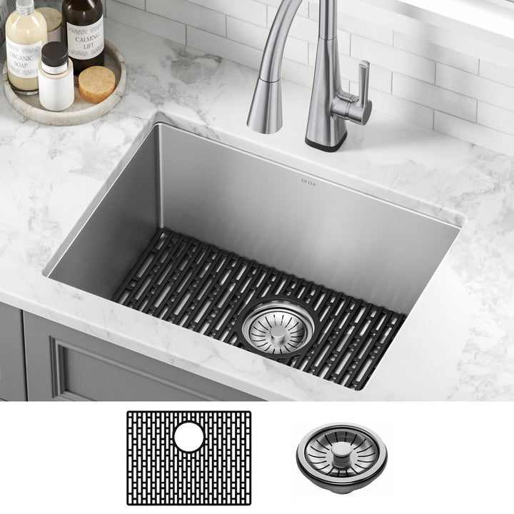 Delta Stainless Steel 1-Basin Undermount Laundry Sink 18x24"