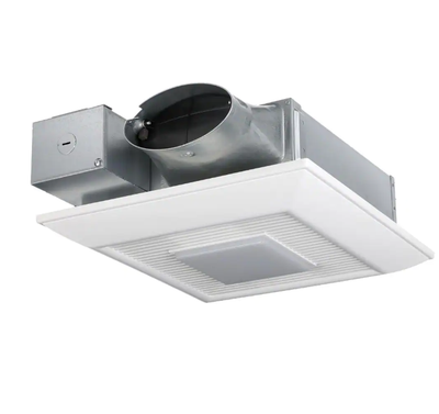 WhisperValue DC Series 50/80/100 CFM Ceiling/Wall Exhaust Fan LED Light Condensation Sensor with Low Profile Housing