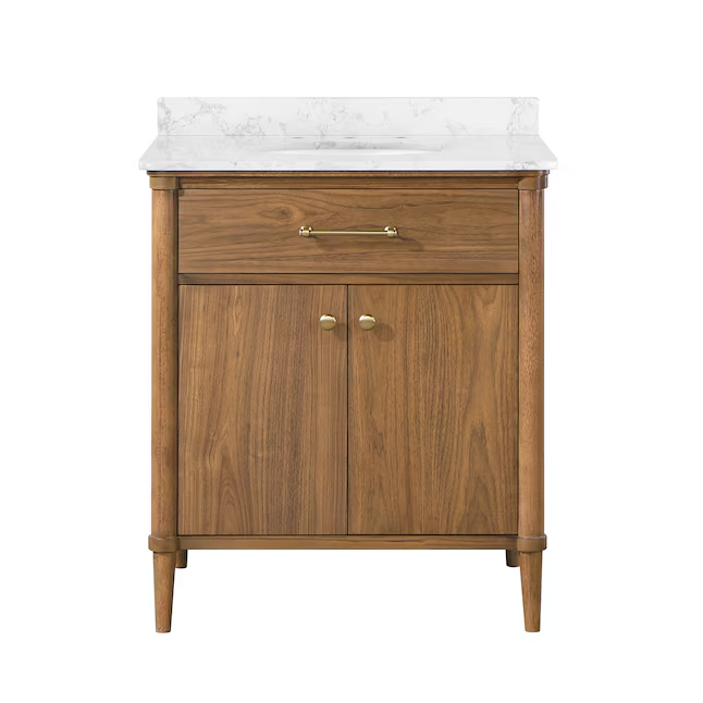 allen + roth Rian 30-in Walnut Undermount Single Sink Bathroom Vanity ...