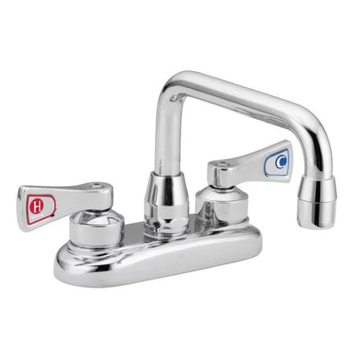 Moen M-Dura Chrome 2-Handle Deck-Mount Bridge Handle Commercial Kitchen Faucet