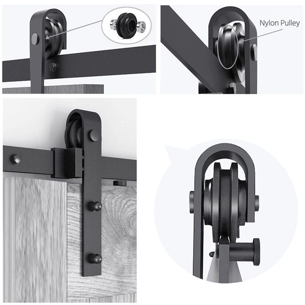 8Ft Sliding Barn Door Hardware Kit Set Antique Style Single Closet Wood Track System Black