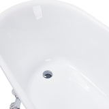 60 in. Fiberglass Single Slipper Clawfoot Non-Whirlpool Bathtub in Glossy Black - Super Arbor