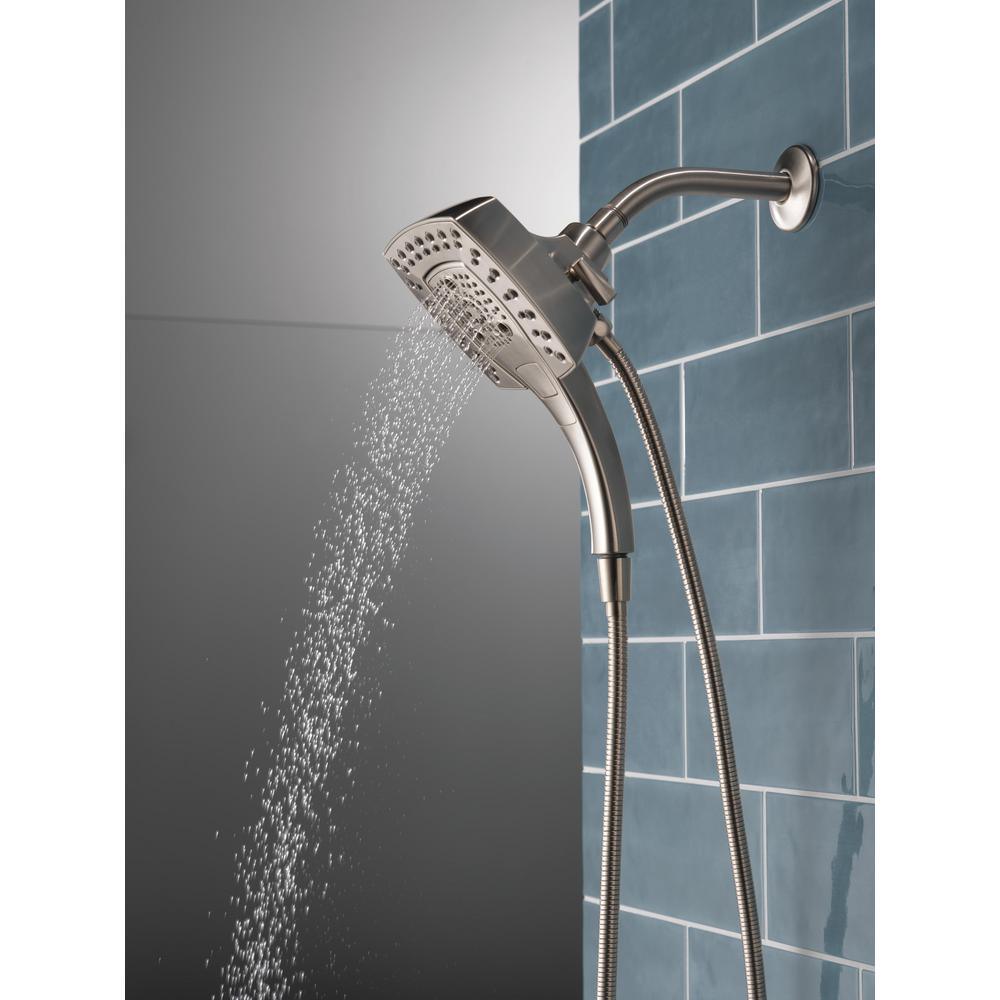 In2ition Two-in-One 5-Spray 5.8 in. Dual Wall Mount Fixed and Handheld Shower Head in Stainless - Super Arbor