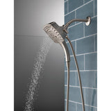 In2ition Two-in-One 5-Spray 5.8 in. Dual Wall Mount Fixed and Handheld Shower Head in Stainless - Super Arbor