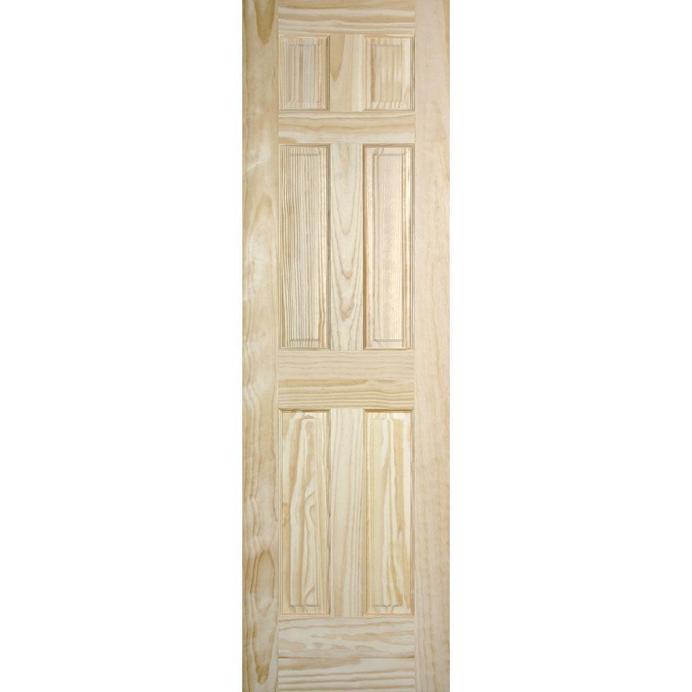 24 in. x 80 in. Radiata 6 Panel Solid Core Unfinished Pine Interior Door Slab - Super Arbor