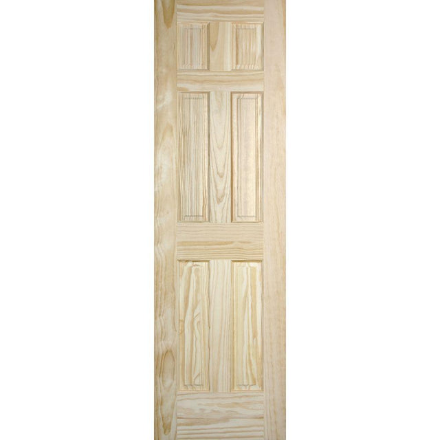 24 in. x 80 in. Radiata 6 Panel Solid Core Unfinished Pine Interior Door Slab