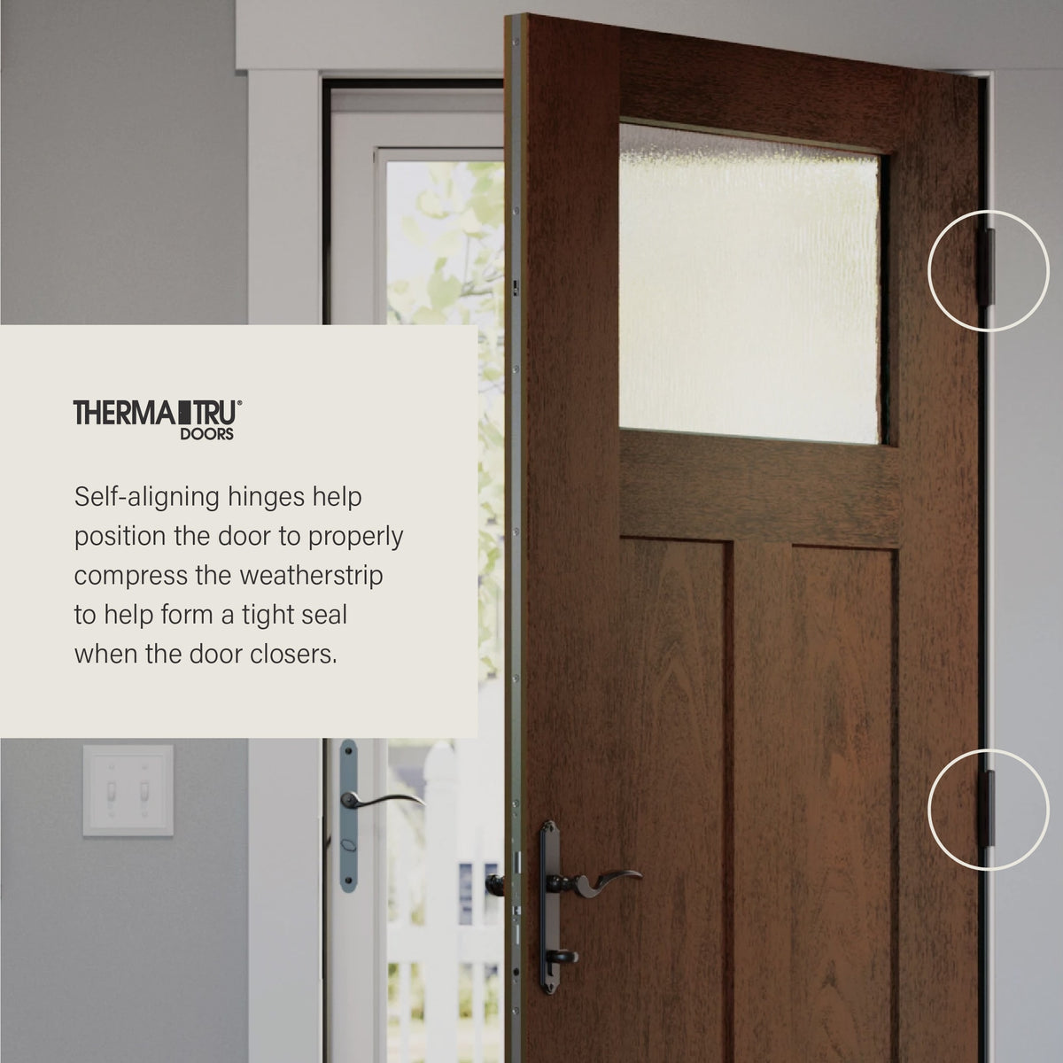 Therma-Tru Benchmark Emerson 36-in x 80-in Fiberglass Craftsman Left-Hand Inswing Ready-to-Paint Unfinished Prehung Front Door with Brickmould