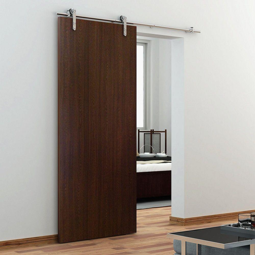 72 in. Stainless Steel Sliding Barn Door Track and Hardware Kit - Super Arbor