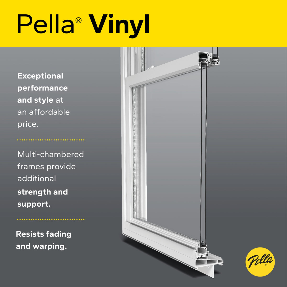Pella 150 Series West 72-in x 96-in 4-9/16-in Jamb Low‑E Argon White Vinyl Right-Hand Sliding Double Patio Door