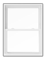 Pella 150 Series Replacement 29-1/2-in x 61-1/2-in White Vinyl Low-E Argon Double-Hung Window, Full Screen Included