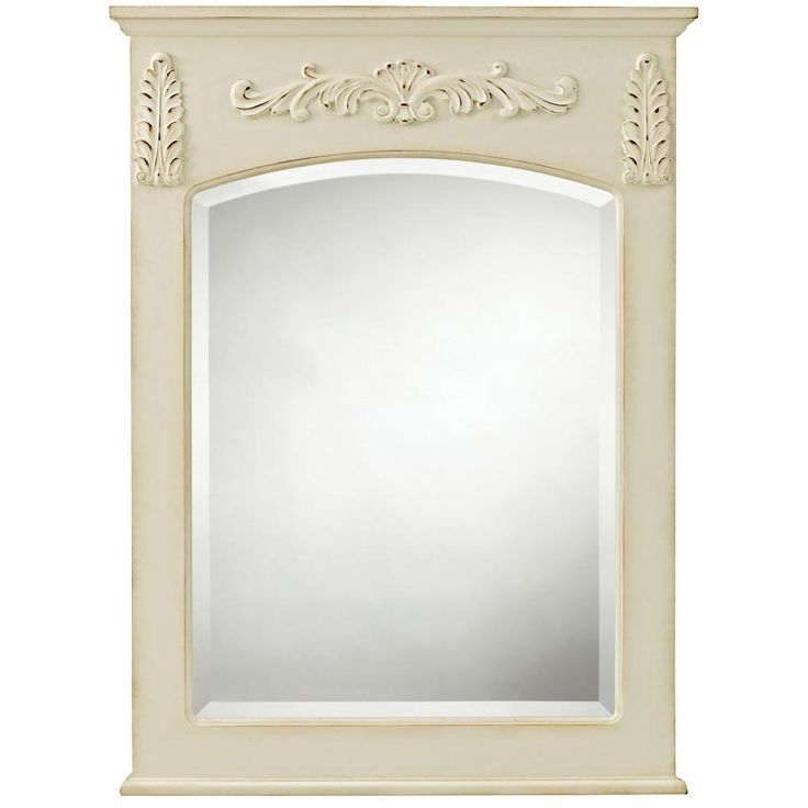 26 in. W x 35 in. H Framed Rectangular  Bathroom Vanity Mirror in Antique Cherry