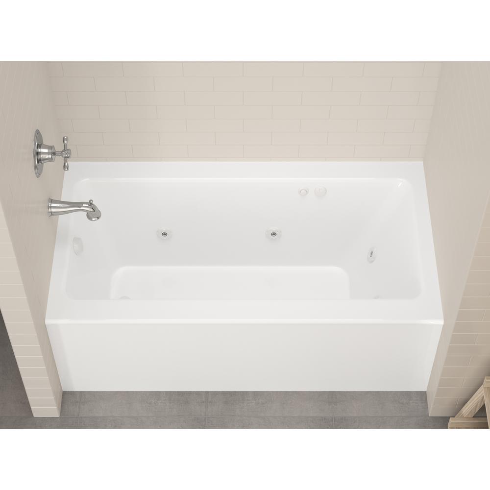 Amber 5 ft. Acrylic Rectangular Drop-in Whirlpool Bathtub in White - Super Arbor