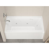 Amber 5 ft. Acrylic Rectangular Drop-in Whirlpool Bathtub in White - Super Arbor