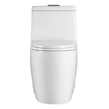 Double Flush Toilet Fashion White Round Toilet One Piece White 1 Piece 0.8/1.28 GPF White Double Flush Toilet - Super Arbor