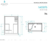Everyday 60 in. x 36 in. x 76 in. 1-Piece Shower Stall with Left Seat and Center Drain in White