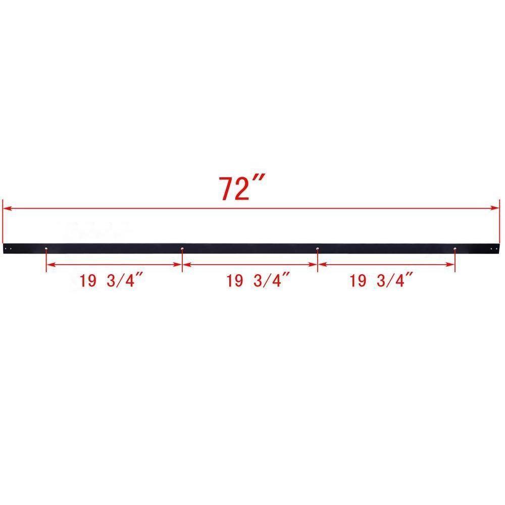 144 in. Matte Black Classic Straight Strap Sliding Barn Door Hardware (2-Set) - Super Arbor