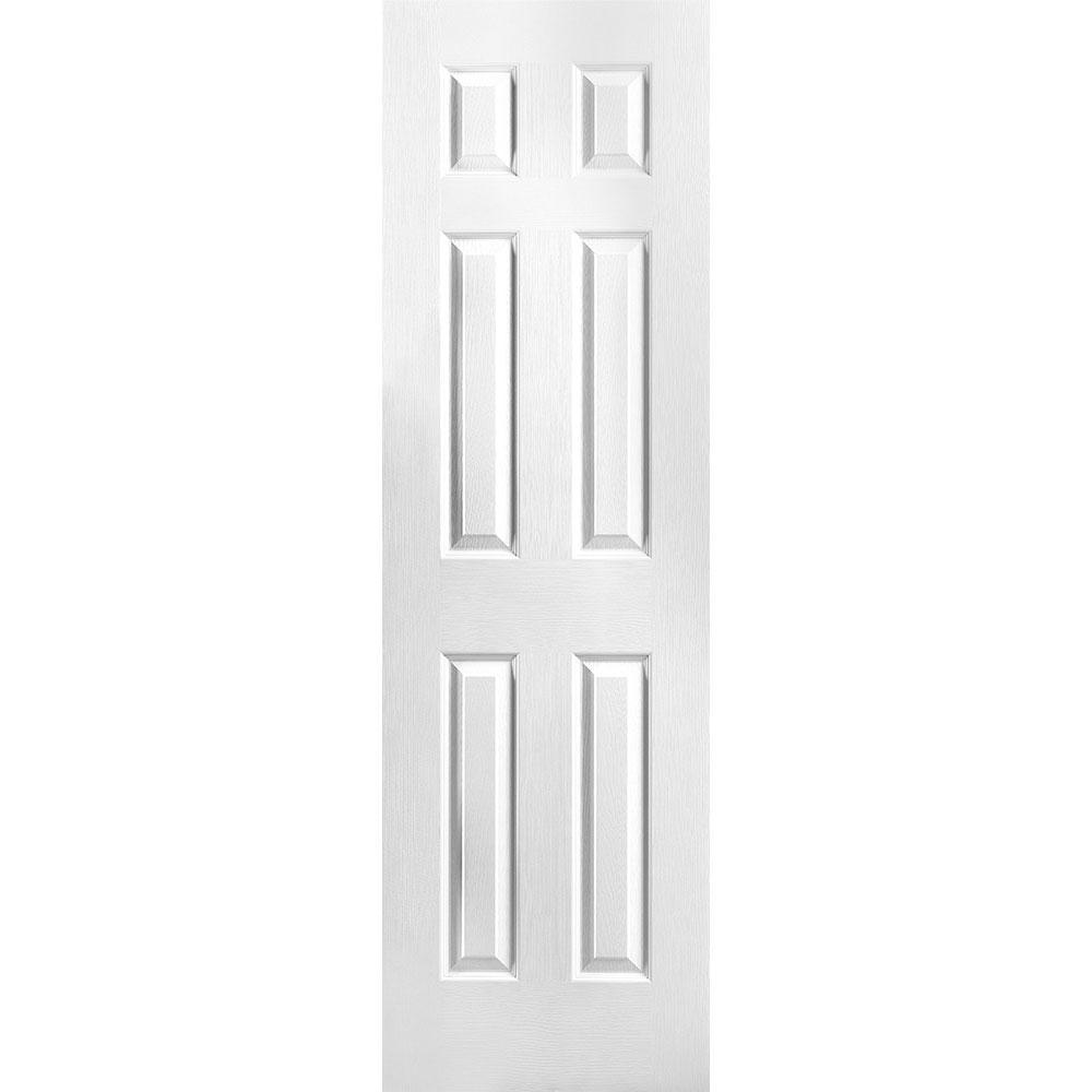 30 in. x 80 in. Textured 6-Panel Hollow Core Primed Composite Interior Door Slab - Super Arbor
