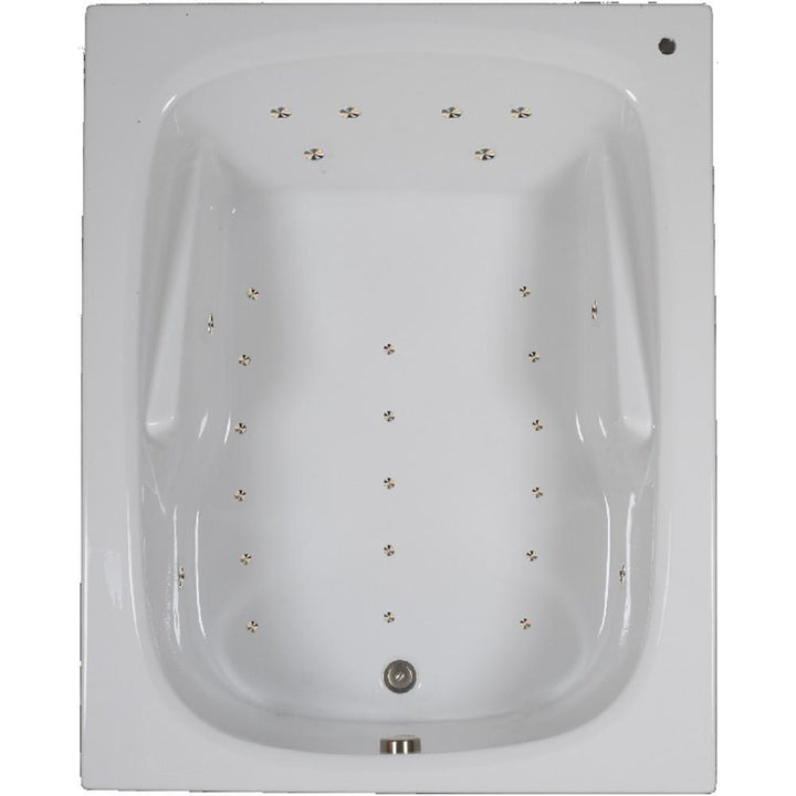 60 in. Acrylic Rectangular Drop-in Air Bathtub in White - Super Arbor