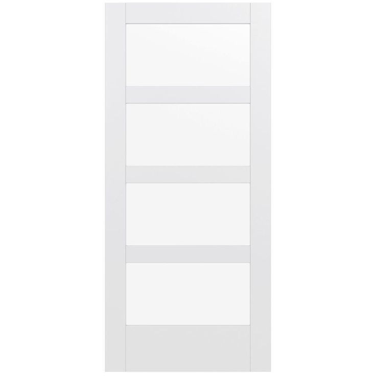 36 in. x 80 in. MODA Primed PMC1044 Solid Core Wood Interior Door Slab w/Clear Glass