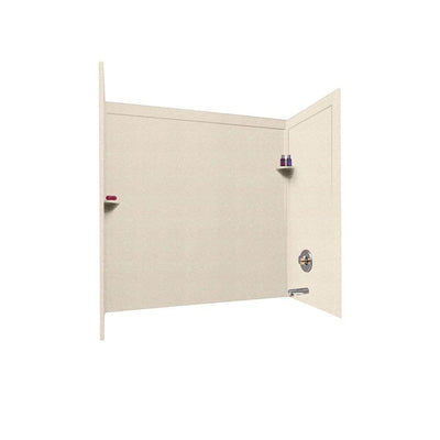 33-1/2 in. x 60 in. x 60 in. 3-Piece Easy Up Adhesive Tub Wall in Tahiti Sand - Super Arbor