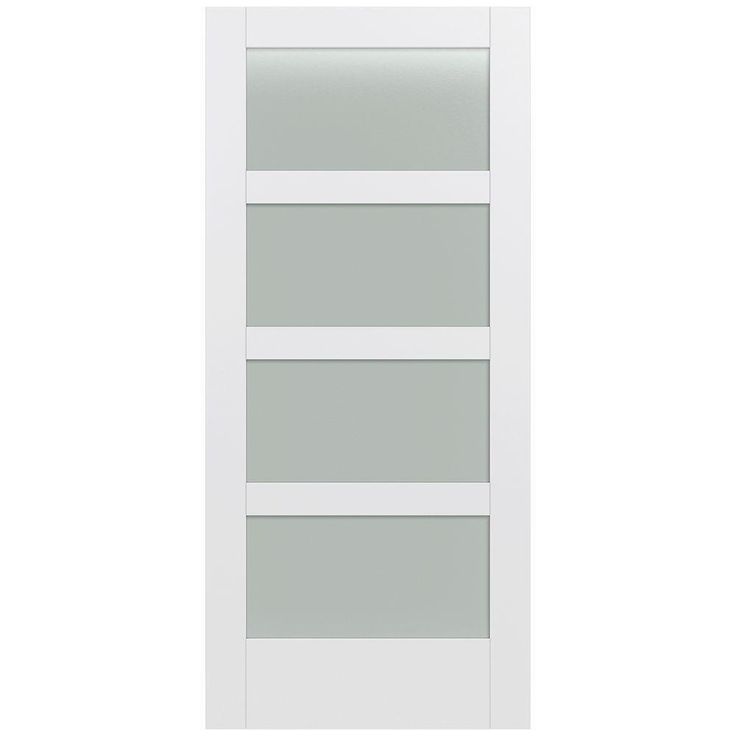 32 in. x 80 in. MODA Primed PMT1044 Solid Core Wood Interior Door Slab w/Translucent Glass