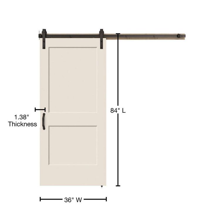 36 in. x 84 in. Monroe Primed Smooth Molded Composite MDF Barn Door with Rustic Hardware Kit