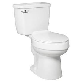 AquaSource Henshaw White WaterSense Elongated Chair Height 2-Piece Toilet 12-in Rough-In Size