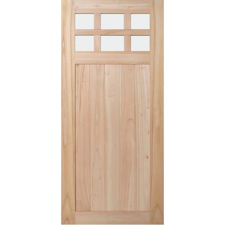 36 in. x 80 in. Farmhouse Unfinished Solid Wood 6 Lite Obscure Glass Interior Door Slab